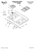 COOKTOP PARTS Diagram and Parts List for GS475LEMS0  Whirlpool Range