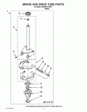 BRAKE AND DRIVE TUBE PARTS Diagram and Parts List for 7MWT97770TW1  Whirlpool Washer