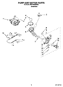 PUMP AND MOTOR PARTS Diagram and Parts List for MWFW8300SW02  Whirlpool Washer