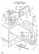 LINER Diagram and Parts List for ET18NKXJN00  Whirlpool Refrigerator