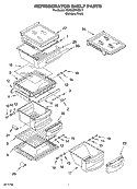 REFRIGERATOR SHELF PARTS Diagram and Parts List for KSRG22FKSS17  KitchenAid Refrigerator
