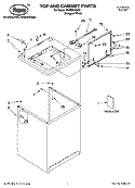 TOP AND CABINET PARTS Diagram and Parts List for RAS8244KQ1  Roper Washer