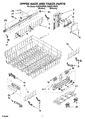 UPPER RACK AND TRACK PARTS Diagram and Parts List for KUDS01VMMT2  KitchenAid Dishwasher