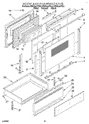 DOOR AND DRAWER Diagram and Parts List for KERC500YAL3  KitchenAid Range