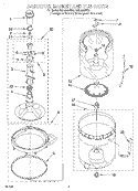 AGITATOR, BASKET AND TUB Diagram and Parts List for GSL9365EZ0  Whirlpool Washer