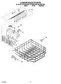 LOWER RACK Diagram and Parts List for GU2300XTKQ0  Whirlpool Dishwasher