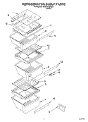 REFRIGERATOR SHELF PARTS Diagram and Parts List for RS25AFXMQ00  Roper Refrigerator