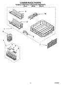LOWER RACK PARTS Diagram and Parts List for KUDS01DLBT3  KitchenAid Dishwasher