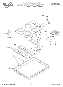 SECTION Diagram and Parts List for GJC3034HQ0  Whirlpool Cooktop