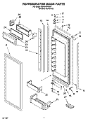 REFRIGERATOR DOOR PARTS Diagram and Parts List for KBFO42FSX00  KitchenAid Refrigerator