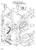 CABINET Diagram and Parts List for LGV7848DZ1  Whirlpool Dryer
