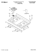 COOKTOP, LITERATURE Diagram and Parts List for CGS365HQ7  Crosley Range