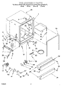 TUB ASSEMBLY Diagram and Parts List for GU940SCGB3  Whirlpool Dishwasher