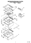 REFRIGERATOR SHELF PARTS Diagram and Parts List for BRS70EBANA00  Whirlpool Refrigerator