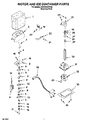 MOTOR AND ICE CONTAINER PARTS Diagram and Parts List for KSRW25CRSS02  KitchenAid Refrigerator