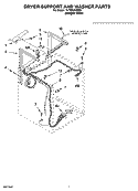 DRYER SUPPORT AND WASHER PARTS Diagram and Parts List for YLTE5243DQ3  Whirlpool Washer Dryer Combo