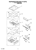 REFRIGERATOR SHELF PARTS Diagram and Parts List for KSSC42FTS02  KitchenAid Refrigerator
