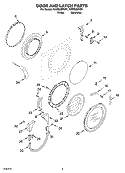DOOR AND LATCH PARTS Diagram and Parts List for KHWS02RWH1  KitchenAid Washer