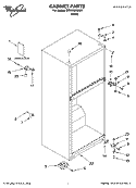 CABINET PARTS Diagram and Parts List for ET5WSEXSQ01  Whirlpool Refrigerator