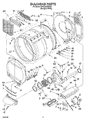 SECTION Diagram and Parts List for 3XLEQ8000KQ0  Whirlpool Dryer