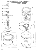 AGITATOR, BASKET AND TUB Diagram and Parts List for LLV8245BW0  Whirlpool Washer