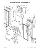 REFRIGERATOR DOOR PARTS Diagram and Parts List for WRF990SLAB00  Whirlpool Refrigerator