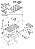 SHELF PARTS, OPTIONAL PARTS Diagram and Parts List for 8ET8WPKXKT03  Whirlpool Refrigerator