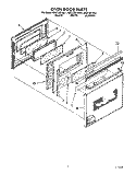 OVEN DOOR Diagram and Parts List for KEDT207YBL1  KitchenAid Range