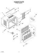 CABINET Diagram and Parts List for ACQ082XK1  Whirlpool Air Conditioner
