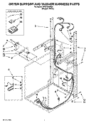 DRYER SUPPORT AND WASHER HARNESS PARTS Diagram and Parts List for YWET3300SQ0  Whirlpool Washer Dryer Combo