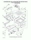 EVAPORATOR, ICE CUTTER GRID AND WATER PARTS Diagram and Parts List for GI15NFLXS0  Whirlpool Ice Maker