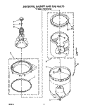 AGITATOR, BASKET AND TUB Diagram and Parts List for CA2452XWN0  Whirlpool Washer