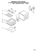 INTERNAL OVEN Diagram and Parts List for GBS307PDB8  Whirlpool Wall Oven