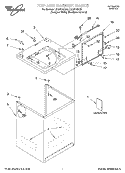 TOP AND CABINET, LITERATURE Diagram and Parts List for LSQ9210HZ0  Whirlpool Washer