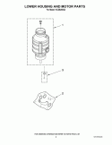 LOWER HOUSING AND MOTOR PARTS Diagram and Parts List for KCDB250G4  KitchenAid Food Waste Disposer