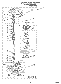 GEARCASE PARTS Diagram and Parts List for LSR7133PQ1  Whirlpool Washer