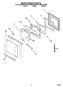 OVEN DOOR PARTS Diagram and Parts List for KEBC147KWH04  KitchenAid Range