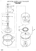 AGITATOR, BASKET AND TUB Diagram and Parts List for LST6132DQ0  Whirlpool Washer