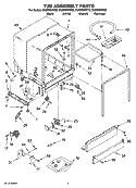 TUB ASSEMBLY PARTS Diagram and Parts List for DU895SWPQ0  Whirlpool Dishwasher