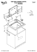 TOP AND CABINET PARTS Diagram and Parts List for 7MWT98930TM0  Whirlpool Washer