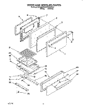 DOOR AND BROILER Diagram and Parts List for SF3000SYN3  Whirlpool Range