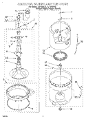 AGITATOR, BASKET AND TUB Diagram and Parts List for LSR7233DZ1  Whirlpool Washer