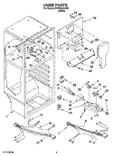 LINER PARTS Diagram and Parts List for ET4WVLXVQ00  Whirlpool Refrigerator