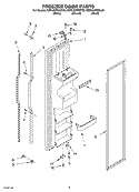 FREEZER DOOR Diagram and Parts List for KSRU22FKBL03  KitchenAid Refrigerator