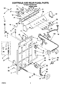 CONTROLS AND REAR PANEL PARTS Diagram and Parts List for 7MLSR8544JQ7  Whirlpool Washer