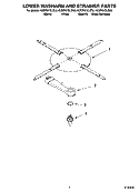 LOWER WASHARM AND STRAINER PARTS Diagram and Parts List for KUDP01DLBL3  KitchenAid Dishwasher