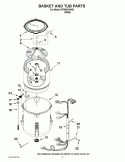 BASKET AND TUB PARTS Diagram and Parts List for WTW5610XW2  Whirlpool Washer
