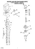 MOTOR AND ICE CONTAINER PARTS Diagram and Parts List for KSRG25FKSS17  KitchenAid Refrigerator