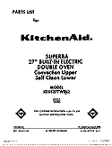 FRONT COVER Diagram and Parts List for KEBS277WBL2  KitchenAid Wall Oven