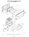 OVEN DOOR AND BROILER Diagram and Parts List for SF335EERW1  Whirlpool Range